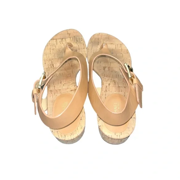 MICHAEL KORS Cork T-Strap Sandals- Size 8 - Picture 3 of 5